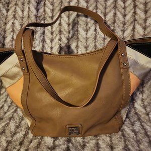 Vintage Orange Brown White Gold Striped RELIC Bag